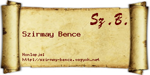 Szirmay Bence névjegykártya