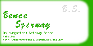 bence szirmay business card